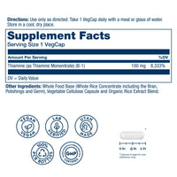 Thumbnail for SOLARAY Vitamin B-1 100 mg | Healthy Energy Metabolism, Skin, Brain, Heart & Nervous System Support | 100 VegCaps