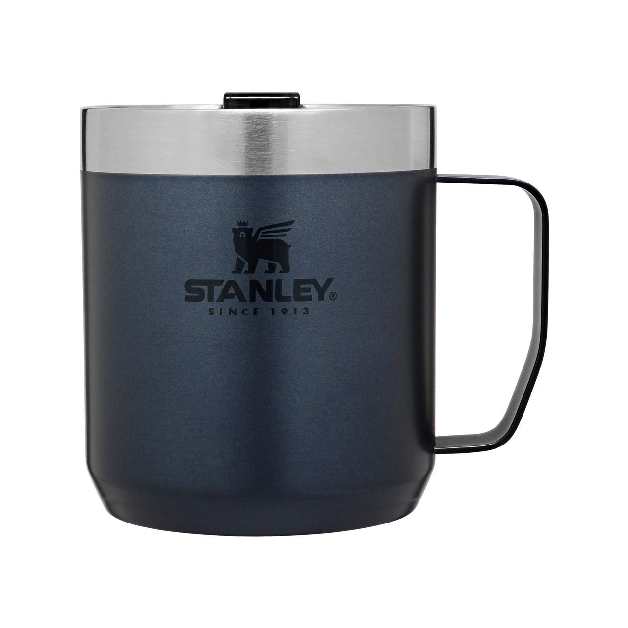 STANLEY Stay-Hot Camp Mug 12 oz | Press Fit Drink Through Lid | Cup for Coffee, Tea and Drinks | Insulated Stainless Steel Coffee Mug | BPA-Free | Nightfall