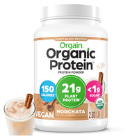 Thumbnail for Orgain Organic Vegan Protein Powder, Horchata - 21g Plant Based Protein, 9g Prebiotic Fiber, Low Net Carb, No Lactose Ingredients, No Added Sugar, Non-GMO, For Shakes & Smoothies, 2.03 lb