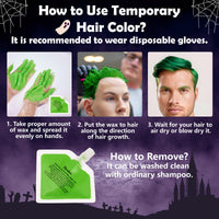 Thumbnail for Halloween Joker Clown Makeup Kit - Joker Make Up Kit Includes White Red Black Blue Oil Based Face Body Paint and 20g Green Temporary Hair Color Wax, Powder Puff and 3 Blue Brushes, for Joker Cosplay