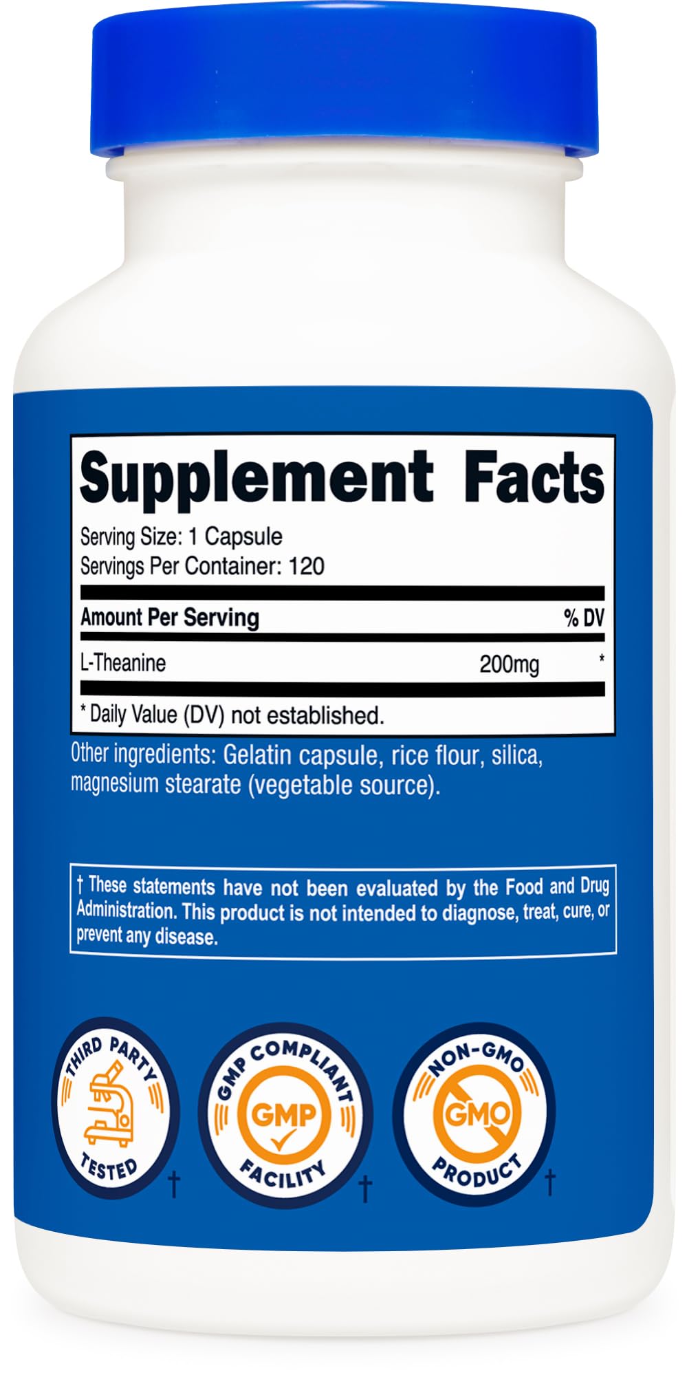 Nutricost L-Theanine 200mg, 120 Capsules, Double Strength - Non-GMO, Gluten Free