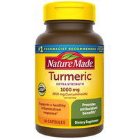 Thumbnail for Nature Made Extra Strength Turmeric Curcumin with Black Pepper, 1000mg Turmeric Extract per serving (Standardized to 95% Curcuminoids), Supports Healthy Inflammation Response, 60 Vegetarian Capsules