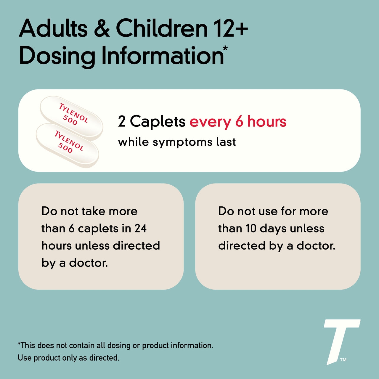 TYLENOL Extra Strength Acetaminophen 500 mg Caplets 24 each