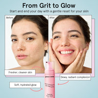 Thumbnail for grace & stella Award Winning Travel Face Wash (60ml) Hydrating & Gentle Foaming Facial Cleanser with Hyaluronic Acid, Rose Water, Aloe Vera - Moisturizing Cleansing Foam for Normal to Very Dry Skin