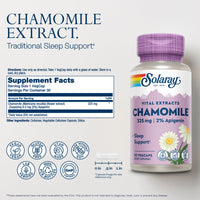 Thumbnail for SOLARAY Chamomile Extract 325 mg - Traditional Herbal Support - Standardized to 2% Apigenin, an Antioxidant and Flavonoid - Vegan, Gluten Free, Made Without Soy, 60-Day Guarantee, 30 Serv, 30 VegCaps