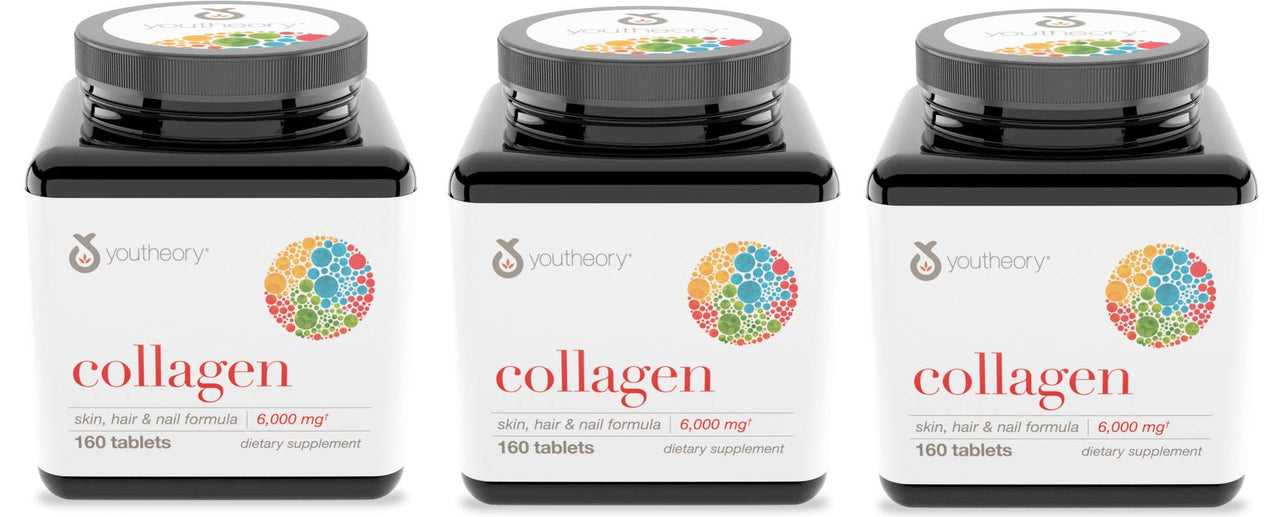 Youtheory Collagen Advanced Formula Types 1 2 and 3 160 Tablets ( 3-Pack)3