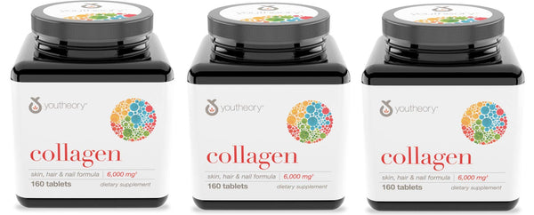 Youtheory Collagen Advanced Formula Types 1 2 and 3 160 Tablets ( 3-Pack)3