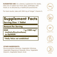 Thumbnail for Solgar, Msm 1000 Mg, 120 Tablets
