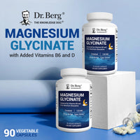 Thumbnail for Dr. Berg Magnesium Glycinate with Vitamin D & B6 for Stress Relief, Calm, Relaxation, & Good Sleep* - 120 mg Magnesium Bisglycinate Capsules - High Absorption Chelated Glycinate - 90 Cap