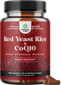 Thumbnail for Red Yeast Rice with CoQ10 Supplement - Advanced Healthy Heart & Healthy Cholesterol Levels Formula for Men & Women - Extra Strength Capsule with Red Yeast Rice 1200 mg Capsules with CoQ10 - 120 Count