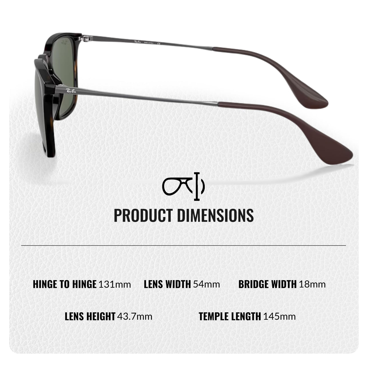 Ray-Ban RB4187 Chris Square Shape Sunglasses for Men and Women- Timeless Classic Sun Glasses with Modern Elegance - Premium UV Protection - Designer Men's and Women's Sunglasses