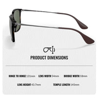 Thumbnail for Ray-Ban RB4187 CHRIS Square Shaped Non-Polarized Sunglasses for Men – Includes Official RAYBAN Eyewear Kit – Ideal Formal & Casual Wear Sunglasses – Dark Green Lens