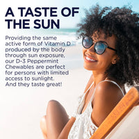 Thumbnail for KAL Vitamin D-3 1000 IU Chewable | Peppermint Flavor | Healthy Immune Function & Bone Support | 200 Chews, 200 Serv
