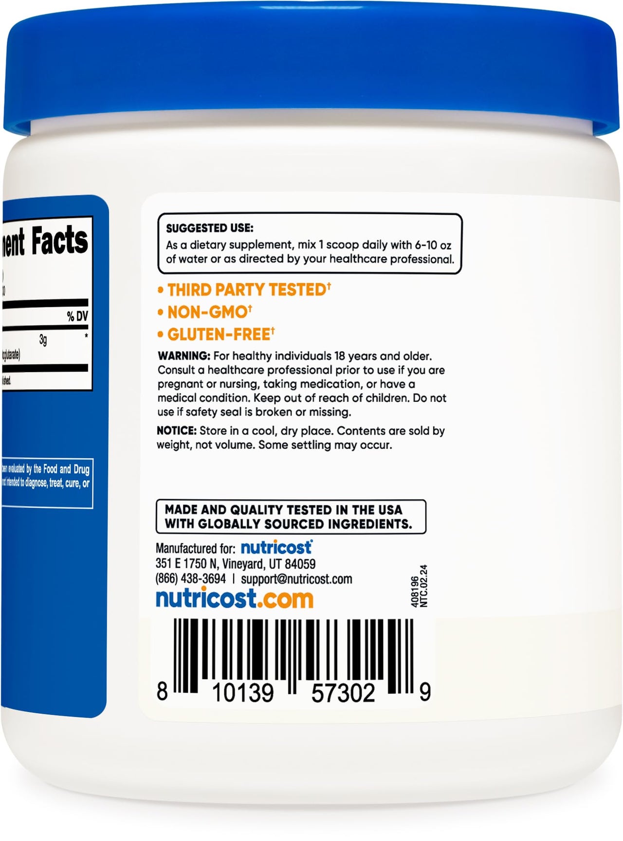 Nutricost Arginine AKG Powder 300 Grams (AAKG) - 3G Per Serving & 100 Servings - Pure Arginine Alpha Ketoglutarate