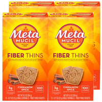 Thumbnail for Metamucil Fiber Thins, Daily Fiber Supplement Snack, Psyllium Husk Powder, 5g Fiber per Serving, Supports Digestive Health and Satisfies Hunger, Cinnamon Spice Flavor, pack of 4, 12 Servings each