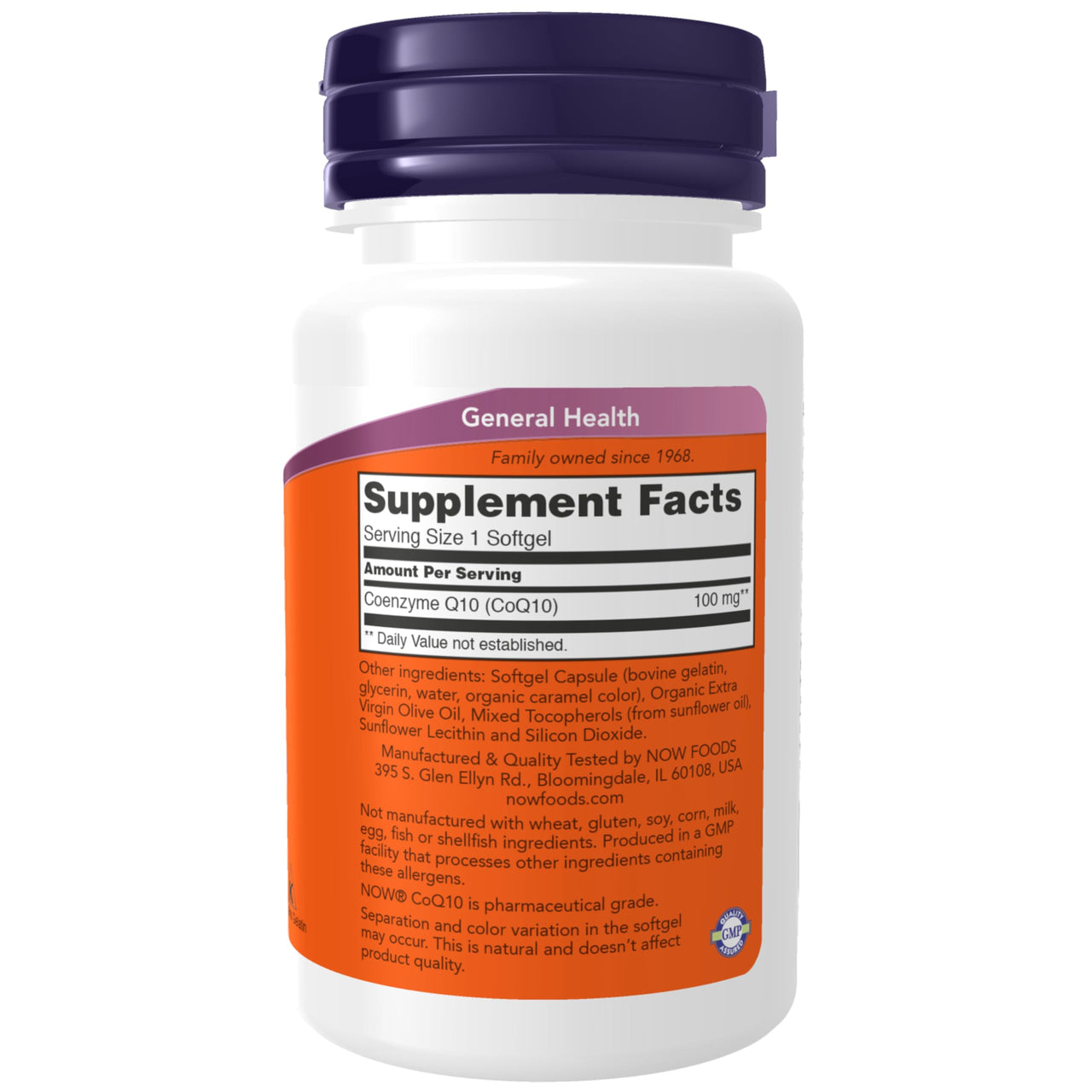 NOW Supplements, CoQ10 (Coenzyme Q10) 100 mg, Pharmaceutical Grade, Cardiovascular Health*, 50 Softgels