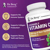 Thumbnail for Dr. Berg Chewable Vitamin C Complex - Made with Organic, Non-GMO Berries - 60 Delicious Wafers
