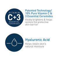 Thumbnail for CeraVe Vitamin C Serum with Hyaluronic Acid, Skin Brightening Serum for Face with 10% Pure Vitamin C, Fragrance Free, 1 Fl. Oz