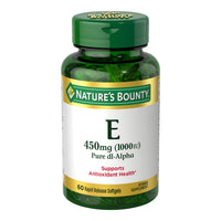 Thumbnail for Nature's Bounty Vitamin E 1000 IU Softgels, Supports Antioxidant Health & Immune System, 1 Serving per Day, No Gluten, 60 Softgels (Pack of 1)