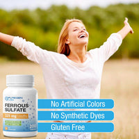 Thumbnail for Puregen Labs Ferrous Sulfate 325 mg (65 mg Elemental Iron) High Potency Iron Supplement | No Artificial Color Additives - 200 Tablets
