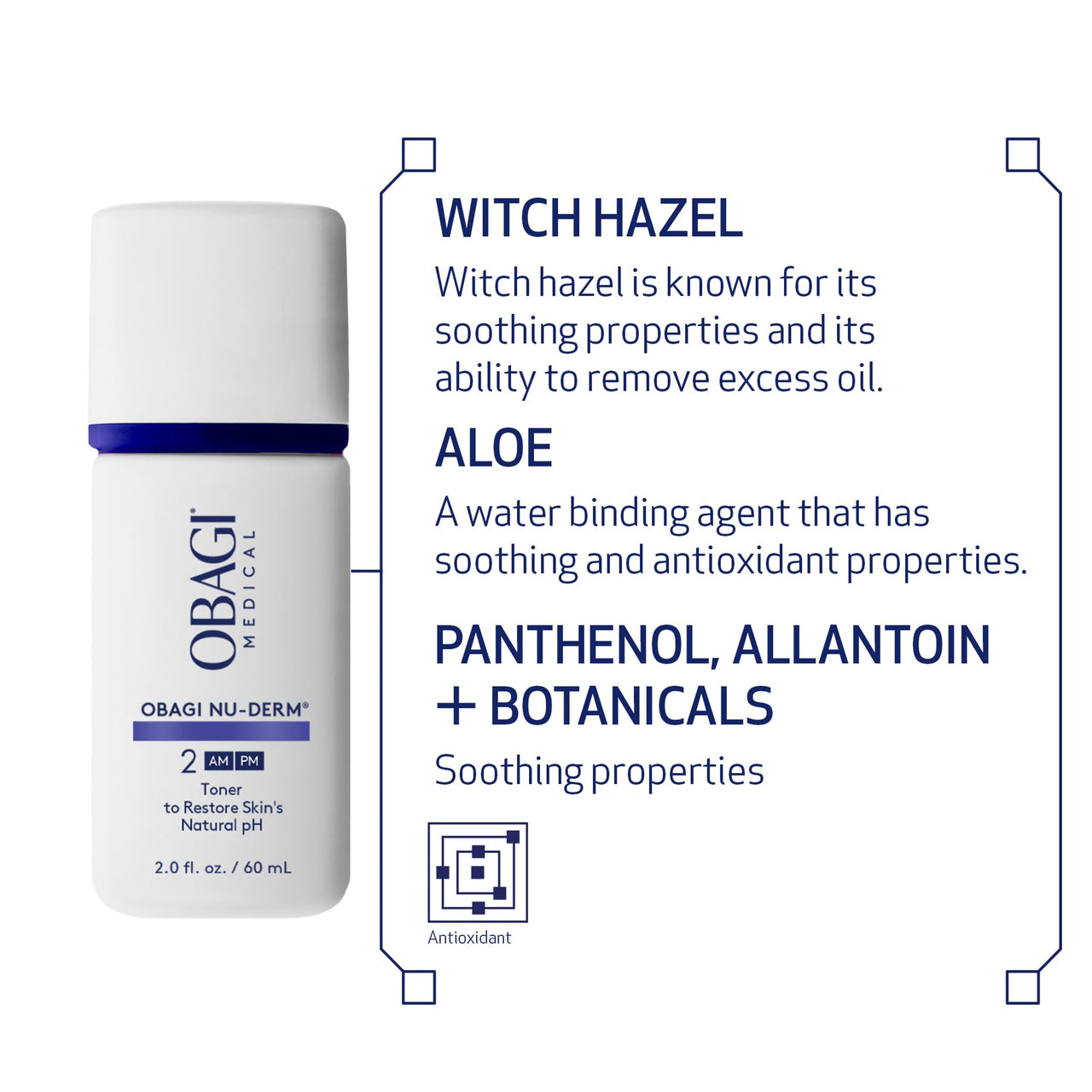 Obagi Nu-Derm Toner – Alcohol-Free, Balancing Nondrying Toner with Witch Hazel & Aloe Vera, Safe for Sensitive Skin – 2 oz, Travel Size