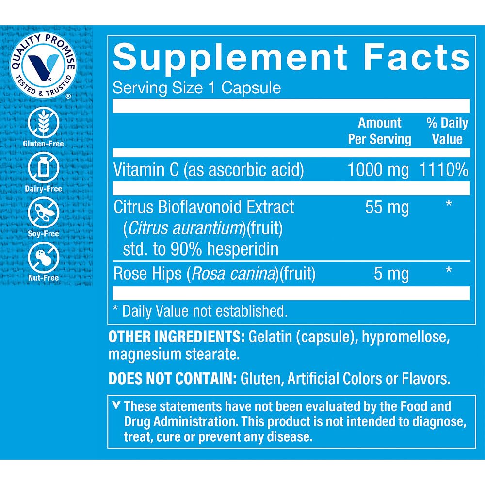 The Vitamin Shoppe C-1000 Complex 1,000MG, Antioxidant That Supports Immune & Cardiovascular Health (100 Capsules)