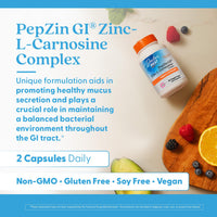 Thumbnail for Doctor's Best PepZin GI, Zinc-L-Carnosine Complex for Men & Women - Zinc Carnosine Supplement Caps for Gut Health, Digestive Support, & Stomach Comfort, Vegan, Gluten Free - 120 Veg Capsules
