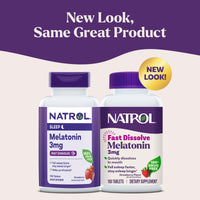 Thumbnail for Natrol Fast Dissolve Melatonin 3 mg, Melatonin Supplements for Restful Sleep, Sleep Support for Adults, 150 Strawberry-Flavored Tablets, Up to a 150 Day Supply