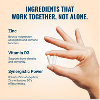 Thumbnail for Live Conscious Magwell Magnesium Zinc & Vitamin D3 - Magnesium Glycinate, Malate, & Citrate - Triple Supplement for Women & Men - for Sleep, Bone, Heart, Immune Support - 120 Caps
