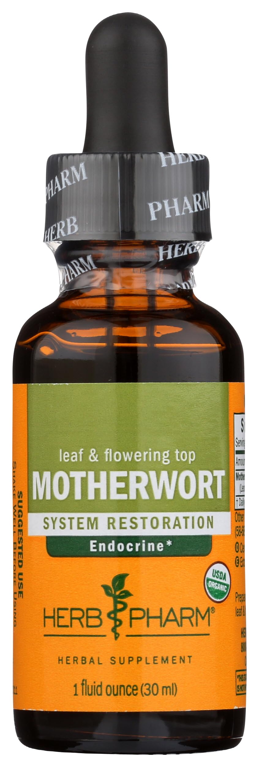 Herb Pharm Certified Organic Motherwort Liquid Extract for Endocrine System Support - 1 Ounce