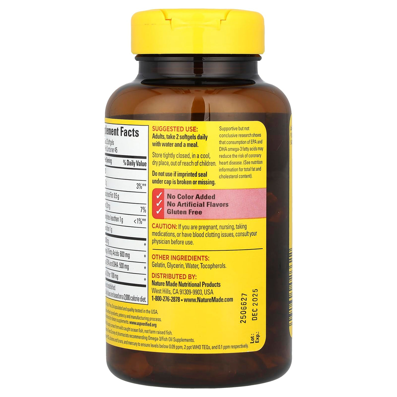 Nature Made Fish Oil 1000 mg, 90 Softgels, Fish Oil Omega 3 Supplement For Heart Health