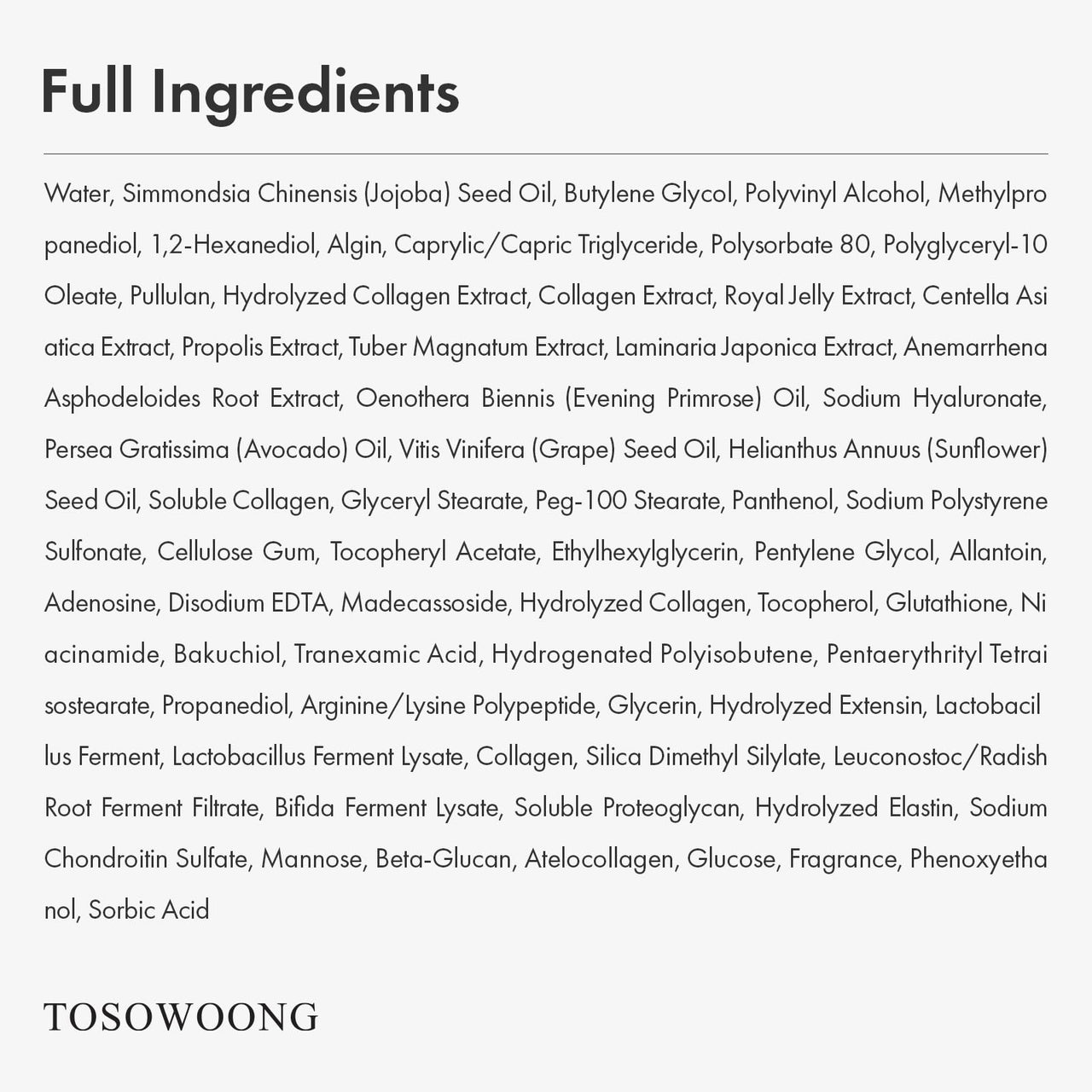 TOSOWOONG Real Collagen Fit, Hydrolyzed Collagen Wrapping Mask, Peel Off Facial Mask for elasticity, Hydrating, Glow, Glass Skin, Face Moisturizer, Self Care, Korean Skin Care, 50ml, 1.69 fl. oz.