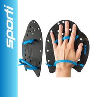 Thumbnail for Sporti Power Swim Paddles - Swimming Training Hand Paddles - Adjustable Straps - Lap Swimming Gear (Small, Black)