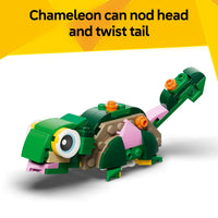 Thumbnail for LEGO Creator 3 in 1 Turtle with a Water Lily Flower Building Toy for Girls & Boys - Kids Build a Chameleon, Frog, or Turtle Toy Figure - Gift Idea for Animal Lovers, Ages 7+ - 31377