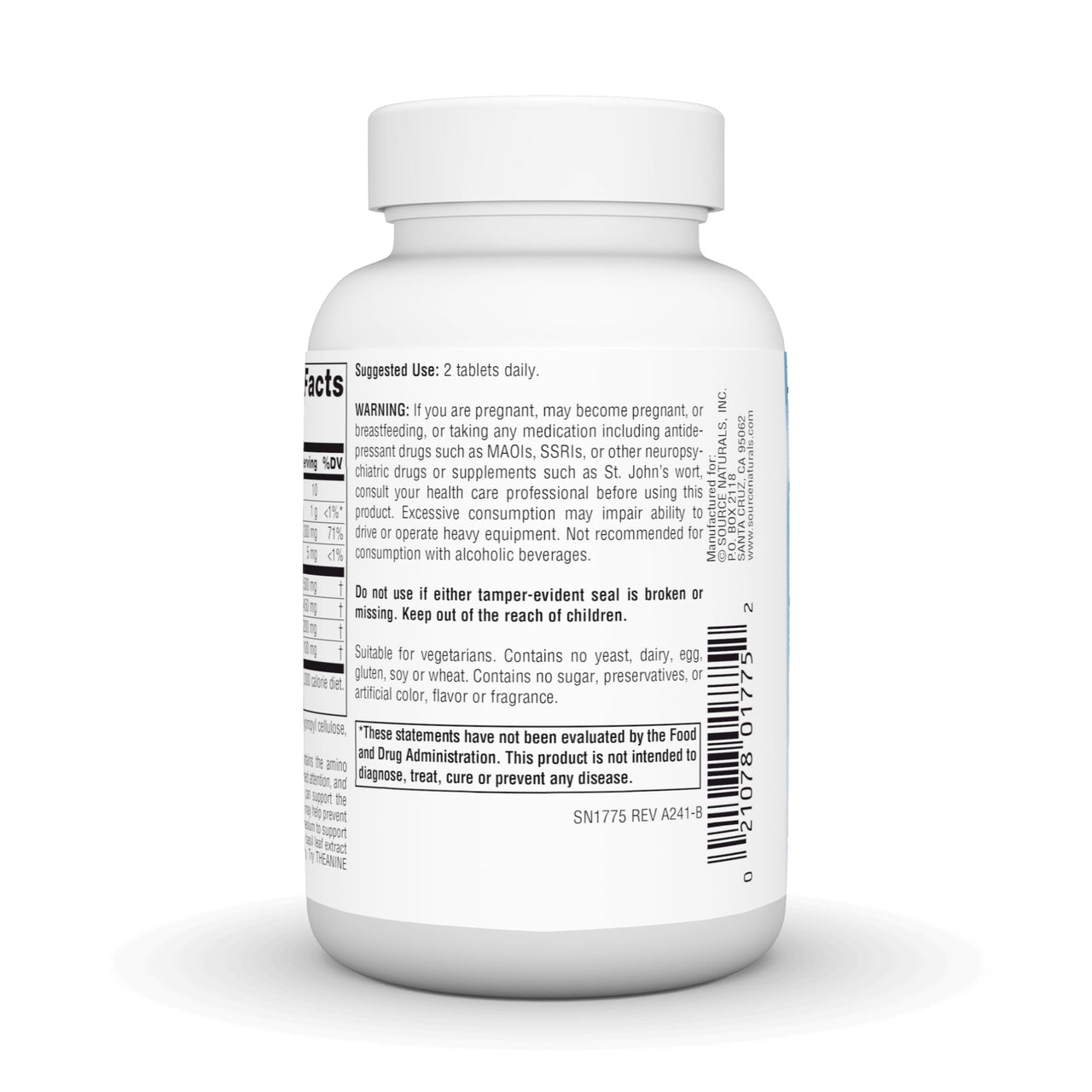 Source Naturals Serene Science L-Theanine with Magnesium and GABA - 60 Tablets