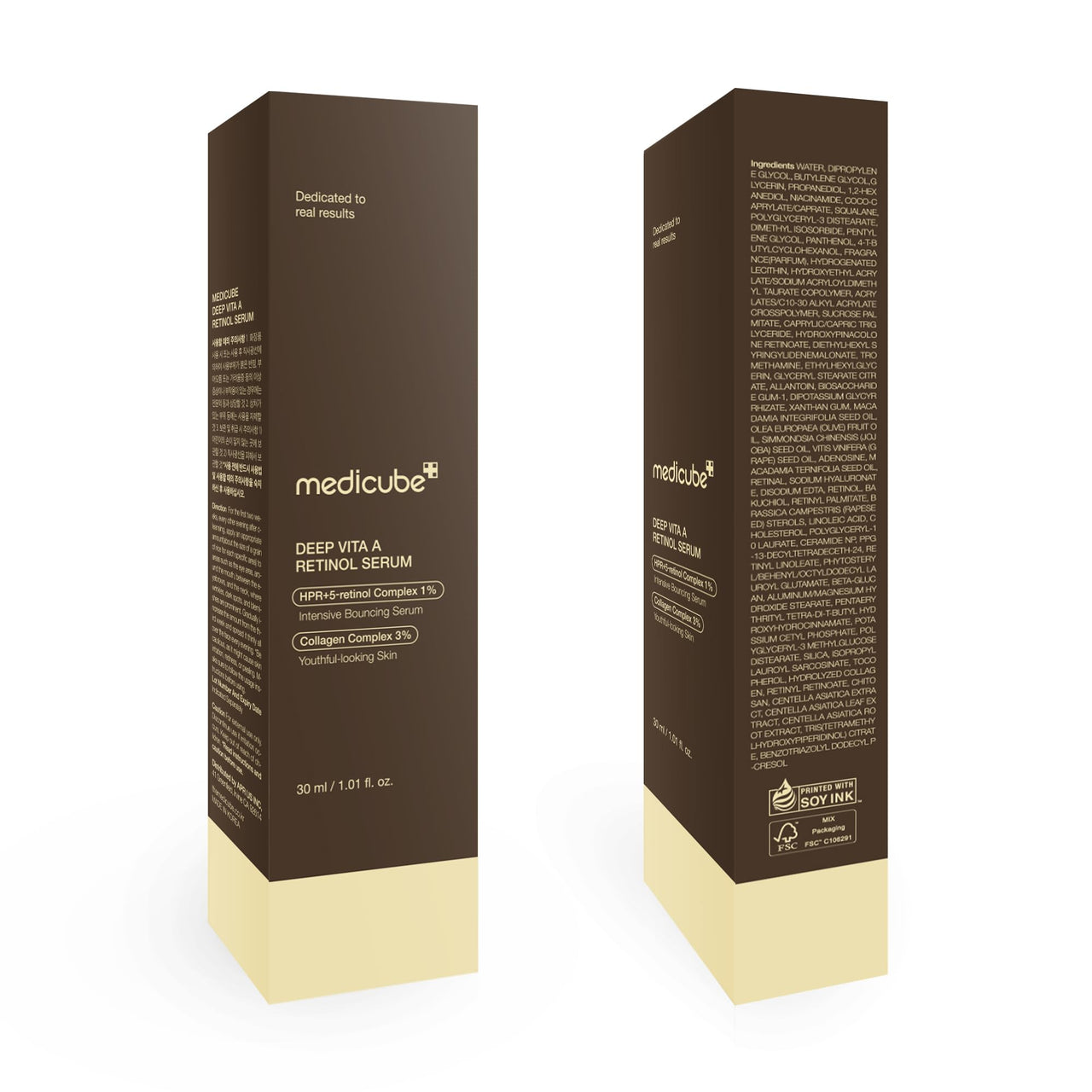 Medicube Deep Reviving Bakuchiol Retinol Facial Serum - Anti-Aging 4th Gen Retinol & Bakuchiol - Targets Fine Lines, Uneven Skin Tone, Blemish Scars - Korean Skin Care, Low Irritant, 1.01 oz