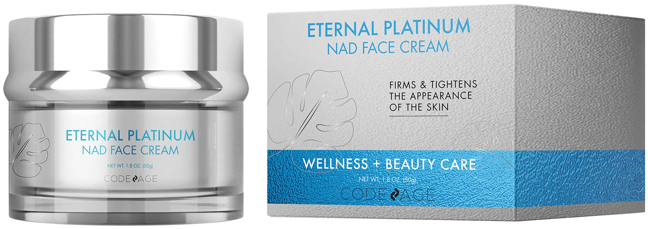 Eternal Platinum NAD Face Cream, Resveratrol, Collagen, Niacinamide Hyaluronic Acid, Vitamin C & E, Aloe Vera, Shea Butter, Skin Care Wrinkles Moisturizer Firming Tightening, Neck Facial Cream, 1.8 Oz