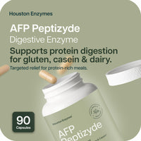Thumbnail for Houston Enzymes AFP Peptizyde - Digestive Enzyme Combination for Protein, Casein & Gluten Proteins - Digestive Enzymes for Women and Men (90 Capsules)