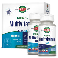 Thumbnail for KAL Men's Multivitamin AM/PM, Antioxidants Supplement, Muscle, Immune, Electrolyte Balance, Overall Wellness Support, Made Without GMOs and Soy, Vegan, 30 Servings, 120 Tablets