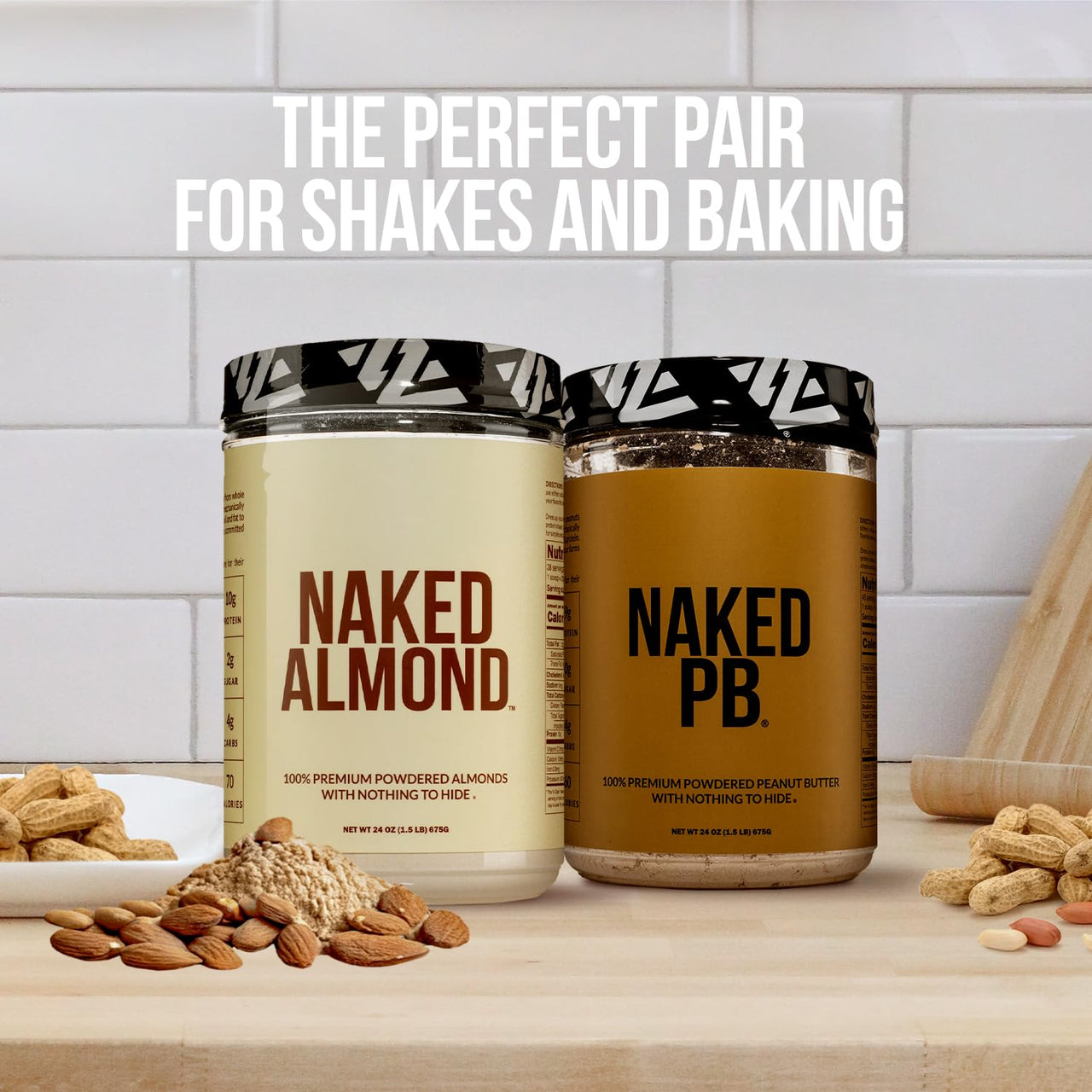 NAKED Strawberry Whey Protein Powder 5LB (61 Servings) + PB Powdered Peanut Butter 1.5LB (45 Servings) – Bulk; Grass-Fed; Non-GMO; Gluten Free; Soy Free; Vegan