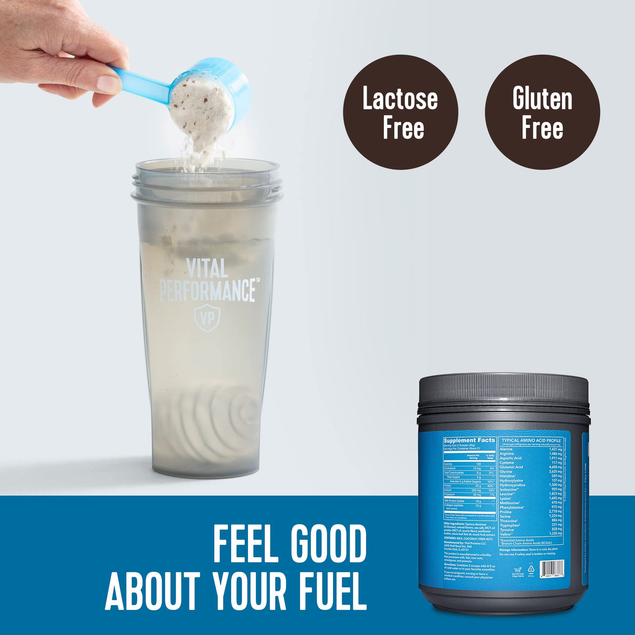 Vital Proteins Collagen Peptides Powder - Coffee Protein Powder Blend, Lactose-Free, Made Without Gluten, 1.72lb