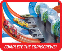 Thumbnail for Hot Wheels Track Set and Toy Car, Large-Scale Motorized Track with 3 Corkscrew Loops, 3 Crash Zones and Toy Storage (Amazon Exclusive)
