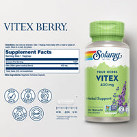 Thumbnail for SOLARAY Vitex Berry 400mg | Womens Healthy Hormone Balance Formula | Menstruation & Menopause Support, 100ct