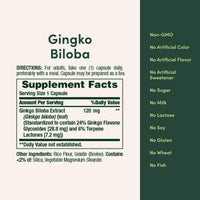 Thumbnail for Nature's Bounty Ginkgo Biloba Capsules 120mg, Memory Support Supplement, Supports Brain Function and Mental Alertness, 100 Capsules