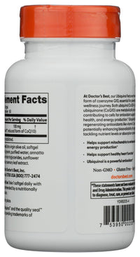 Thumbnail for Doctors Best Ubiquinol, Reduced-Form Coenzyme Q10, Non-GMO, Gluten Free, Soy Free 60 Softgels