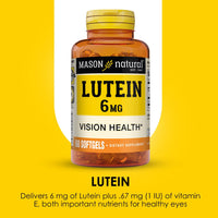 Thumbnail for Mason Natural Lutein 6 mg with Vitamin E, 2 Month Supply, Healthy Vision & Eye Function, Supports Normal Eye Health