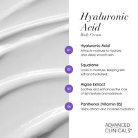 Thumbnail for Advanced Clinicals Hyaluronic Acid Moisturizer Body Cream W/Vitamin E | Hydrating Cream & Body Lotion For Women & Men To Help Improve Look of Wrinkles, Dry Skin, Crepey Looking Skin, 16 Ounce