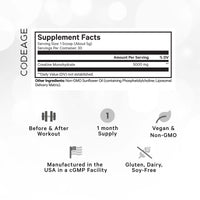 Thumbnail for Codeage Liposomal Creatine Powder Supplement, Pure Creatine Monohydrate 5000mg, Pre Workout & Post Workouts - Unflavored Creatine, Micronized Creatine Powder - Creatinine for Sports - 30 Servings