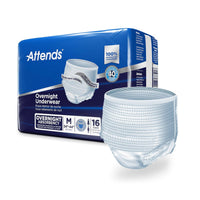 Thumbnail for Attends Overnight Disposable Underwear Pull On with Tear Away Seams Medium, APPNT20, 66, 64 Ct