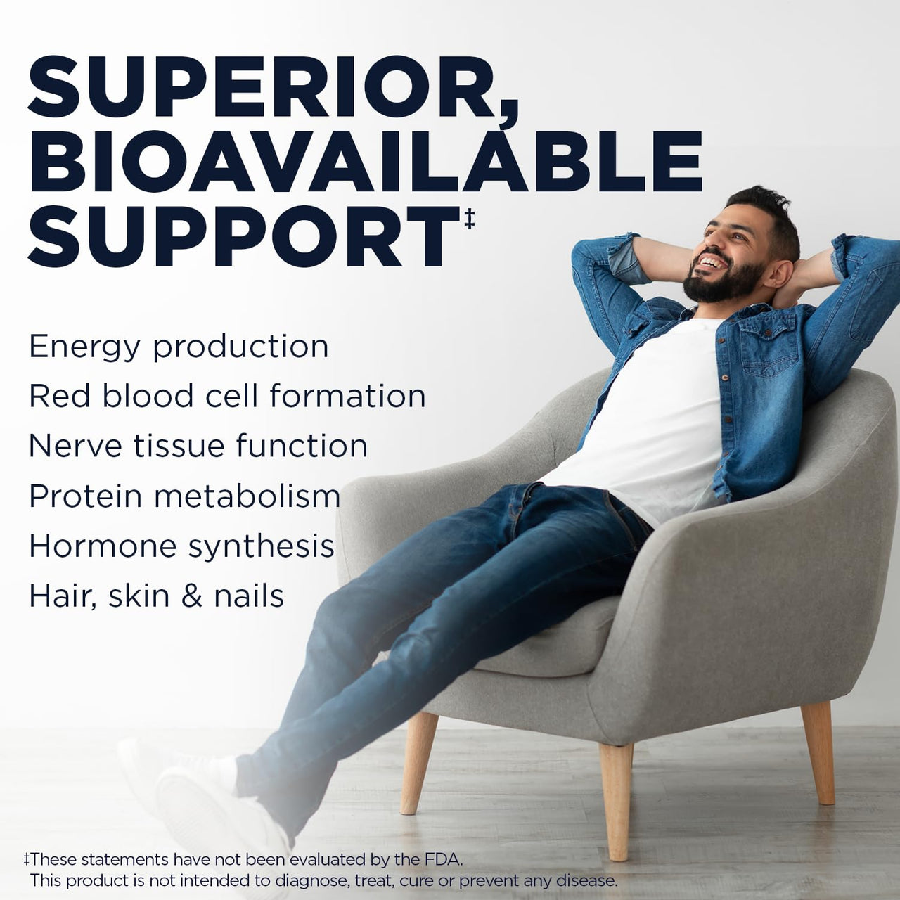 KAL CoEnzyme Vitamin B Complex, Chewable B Vitamins for Healthy Energy, Red Blood Cell and Nerve Function Support w/Vitamin B12, B6, Folic Acid, Natural Cocoa Mint, Vegan, Sugar Free, 30 Serv, 60ct